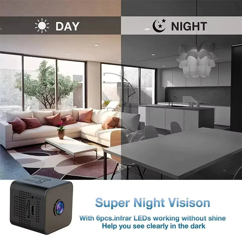 Câmera Mini X6 Wi-Fi 1080P – Segurança Sem Fio com Visão Noturna e Bateria Integrada