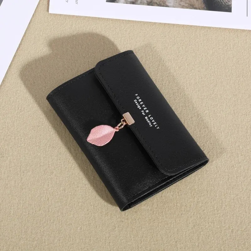 Carteira Trifold Feminina com Design Minimalista – Clutch Casual com Porta-Cartões e Porta-Moedas