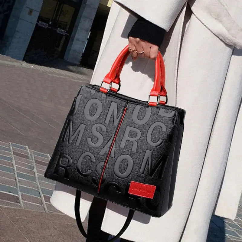 Bolsa Feminina de Ombro e Transversal – Couro PU, Estilo Luxo, Grande Capacidade, Ideal para Viagem e Uso Diário