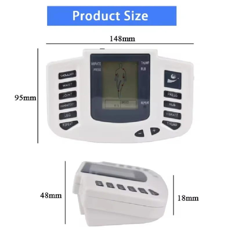 Eletroestimulador muscular de corpo inteiro EMS Acupuntura Massagem 4 almofadas Aparelho Meridiano Digital Conjunto completo