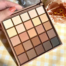 Paleta de Sombras Profissional 25 Cores – Tons Café e Chocolate com Alta Pigmentação, Ideal para Uso Diário e Palco