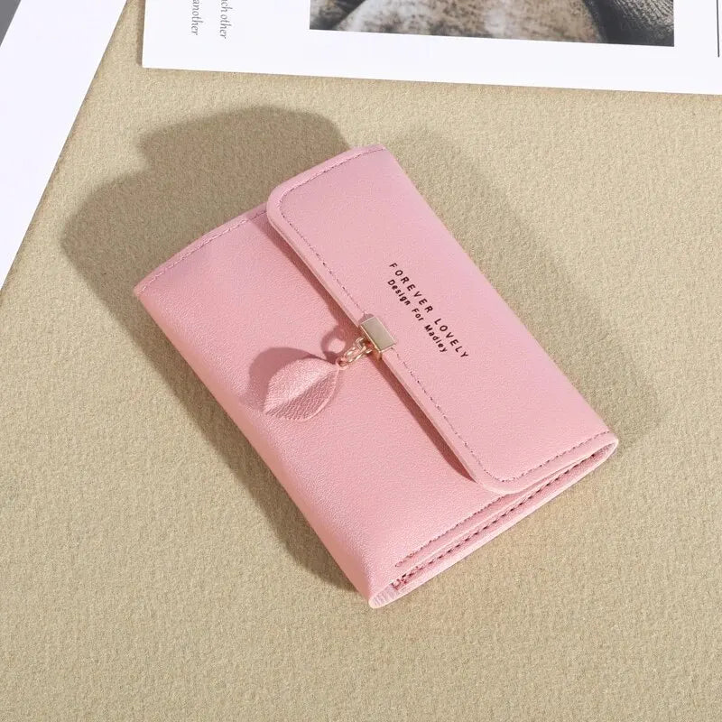 Carteira Trifold Feminina com Design Minimalista – Clutch Casual com Porta-Cartões e Porta-Moedas