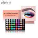 Paleta de Sombras POPFEEL com 40 Cores e 8 Pincéis – Alta Pigmentação, Acabamento Fosco e Brilhante de Longa Duração
