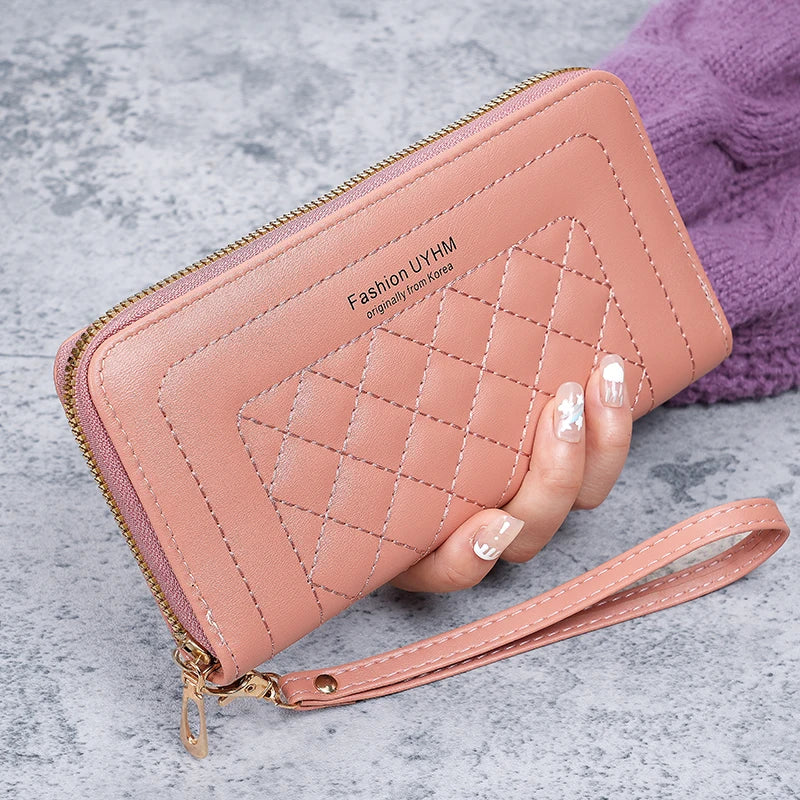 Bolsa Feminina Joker com Zíper – Clutch Bordada, Espaçosa e Macia para Celular e Acessórios