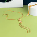 Conjunto Feminino 2 Peças Estilo Y2K – Colar Longo e Pulseira Corrente Cobra Torcida com Borla Goth