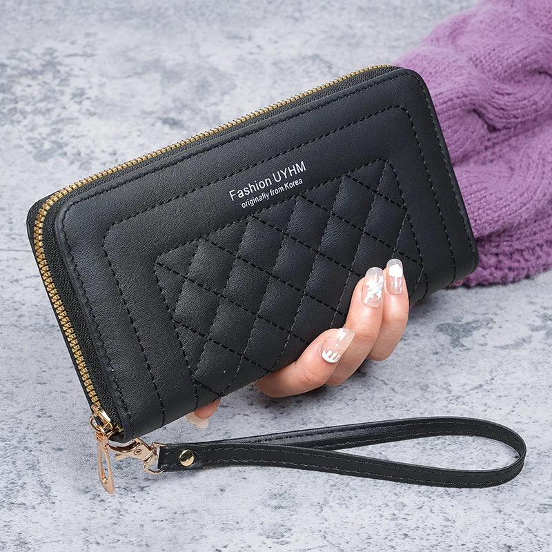 Bolsa Feminina Joker com Zíper – Clutch Bordada, Espaçosa e Macia para Celular e Acessórios