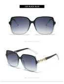 Óculos de Sol Feminino Quadrado Fashion – Armação Grande Colorida com Lente Gradiente para Uso Outdoor