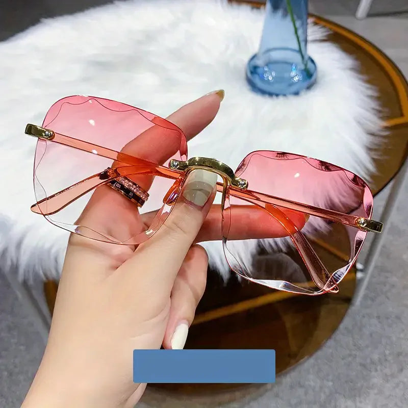 Óculos de Sol de Luxo Quadrado Sem Aro – Moda Verão UV400