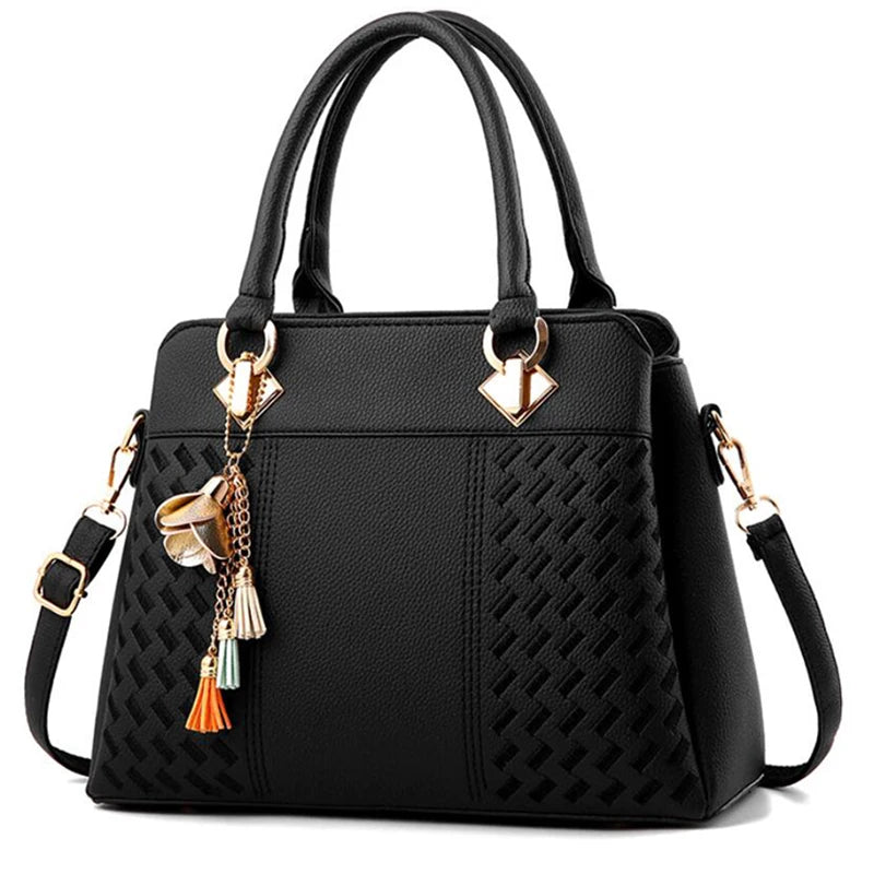 Bolsa de Luxo Feminina Gusure – Transversal com Borla, Grande Capacidade, Tote Bordada e Estilo Sofisticado