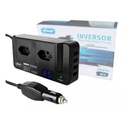 Inversor Carro 12v Acendedor P/ Tomada 110v Conversor +4 Usb