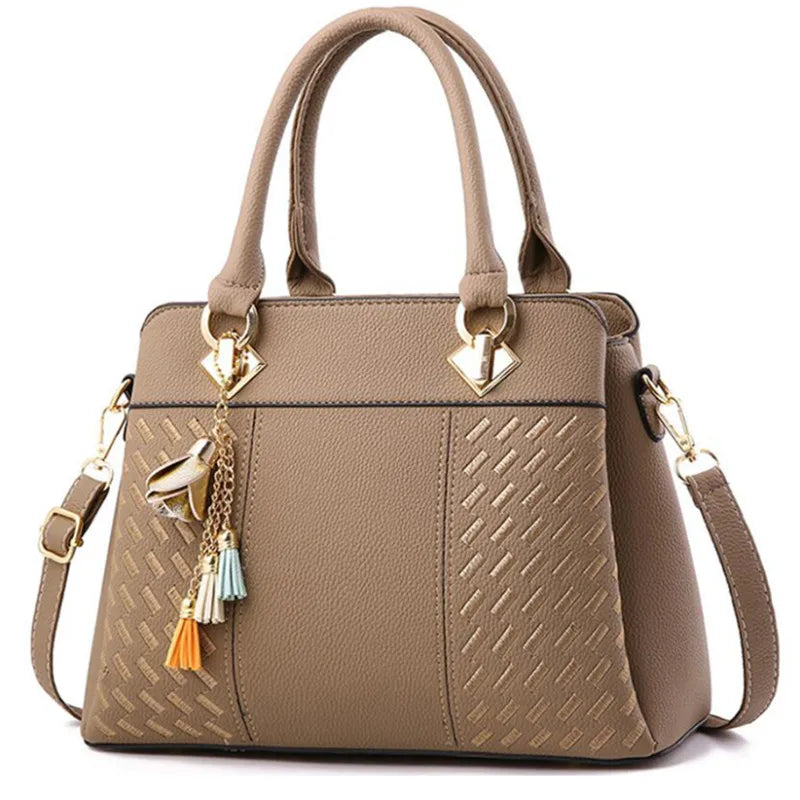 Bolsa de Luxo Feminina Gusure – Transversal com Borla, Grande Capacidade, Tote Bordada e Estilo Sofisticado
