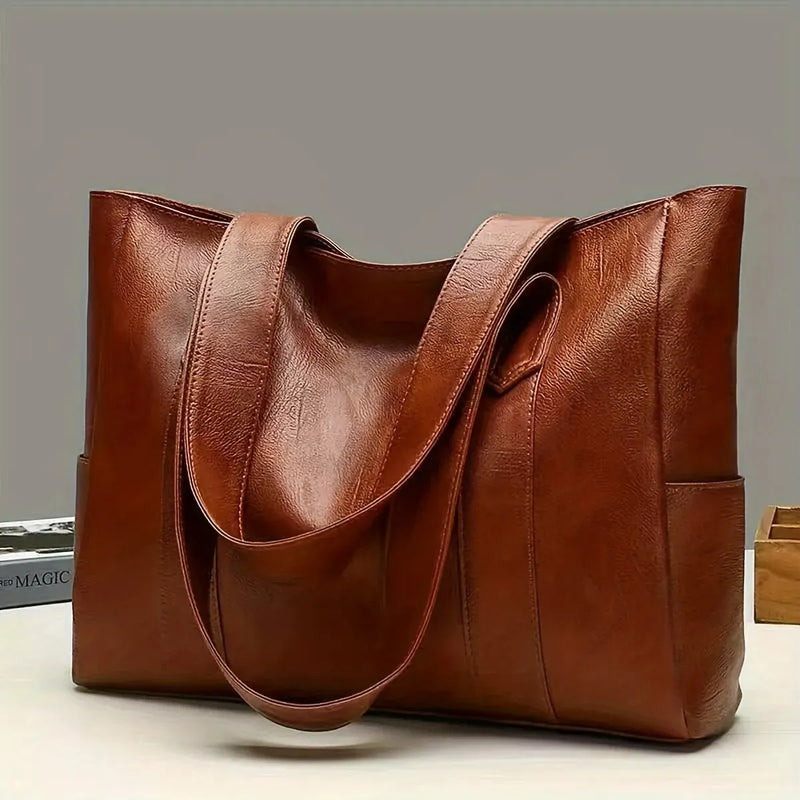 Bolsa Feminina Grande Vintage – Modelo Retrô Vegano para Uso Diário