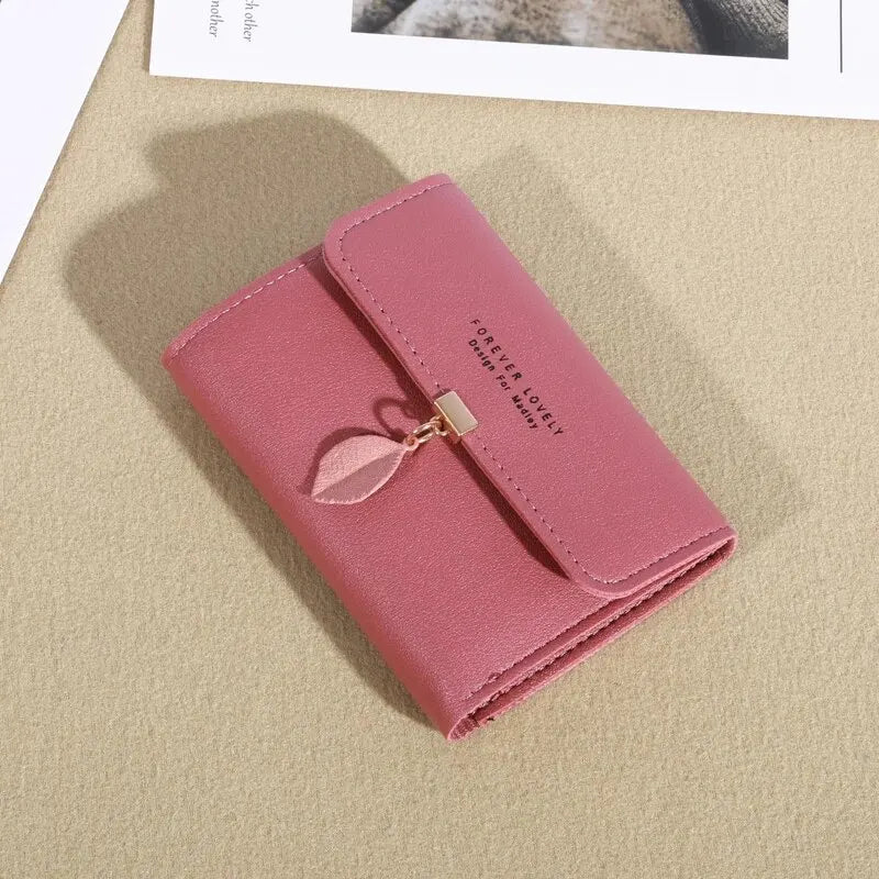 Carteira Trifold Feminina com Design Minimalista – Clutch Casual com Porta-Cartões e Porta-Moedas