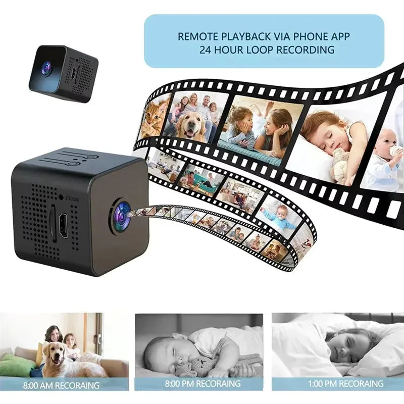 Câmera Mini X6 Wi-Fi 1080P – Segurança Sem Fio com Visão Noturna e Bateria Integrada