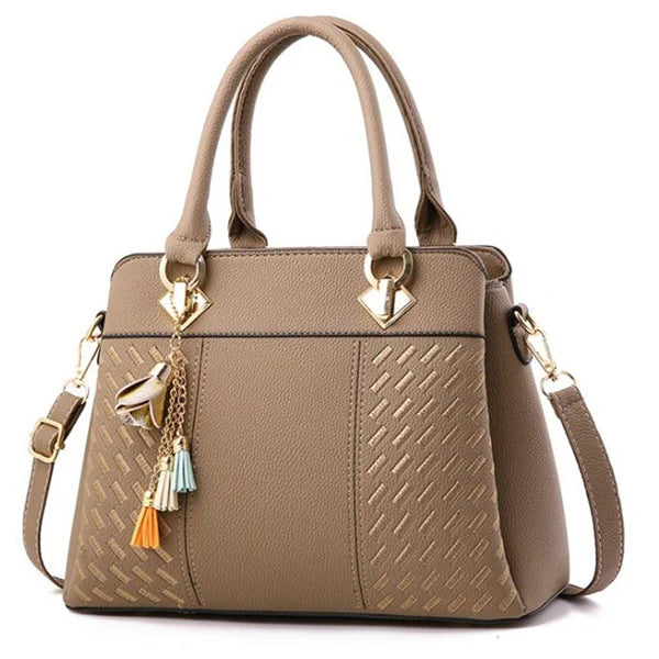 Bolsa de Luxo Feminina Gusure – Transversal com Borla, Grande Capacidade, Tote Bordada e Estilo Sofisticado