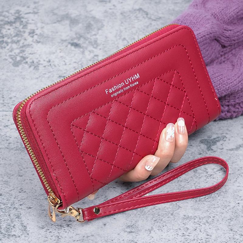 Bolsa Feminina Joker com Zíper – Clutch Bordada, Espaçosa e Macia para Celular e Acessórios