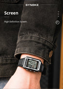 Relógio Eletrônico Masculino Synoke Retrô – Retangular, Alarme, Luz Noturna e Resistência à Água 50M