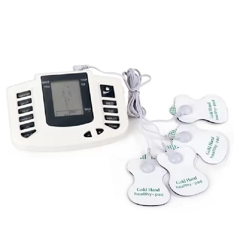 Eletroestimulador muscular de corpo inteiro EMS Acupuntura Massagem 4 almofadas Aparelho Meridiano Digital Conjunto completo