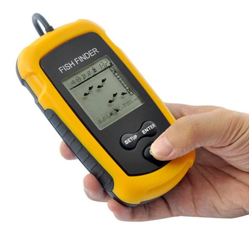 Detector de Peixes Portátil com Sonar de 100m, Cobertura de 45° – Alarme e Transdutor para Pesca em Lago e Mar