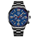 Relógio de Pulso Masculino Quartzo em Aço Inoxidável – Design Luxo com Calendário e Função Luminous