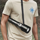 Lanterna Recarregável 3600mAh com 4 Níveis de Luz – Super Brilho, Função Power Bank, Alça de Ombro e Foco Ajustável para Aventuras e Reparos