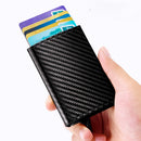 Carteira Masculina Pop-Up Antirroubo RFID – Compacta, Durável e com Design em Fibra de Carbono