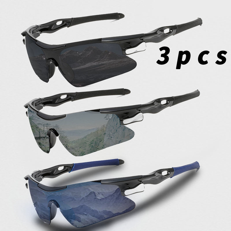 Kit 3 Óculos Masculinos — Anti-Reflexo, Anti-Risco, Leves e Resistentes para Ciclismo, Pesca e Atividades ao Ar Livre
