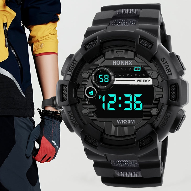 Relógio Masculino Digital LED Grande Esportivo – Alarme, Cronômetro, Prova d’Água (Perfeito Academia e Dia a Dia