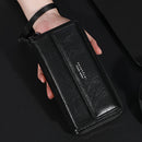 Carteira Longa Masculina com Zíper Duplo e Fecho Buckle – Organizador Profissional para Cartões e Dinheiro